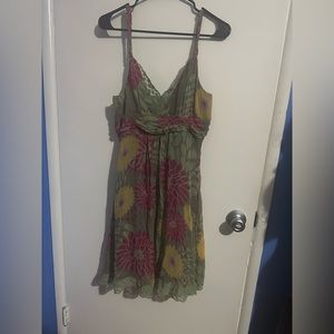 Lucy Paris Olive Floral Print Dress